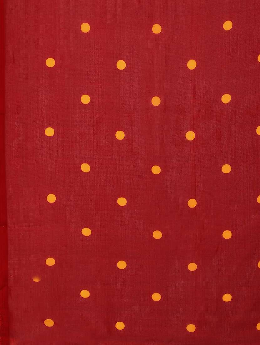 women polka dots printed saree with blouse - 21407954 -  Standard Image - 2