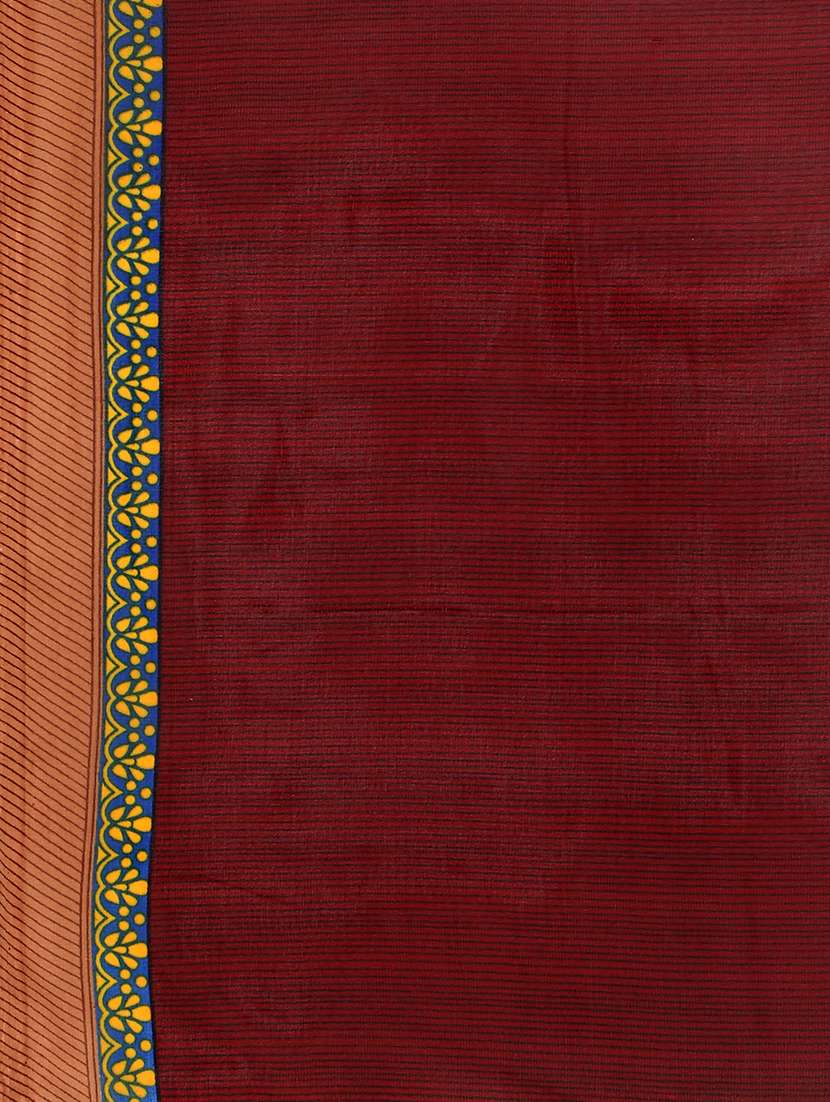 women maroon printed saree with blouse - 21407955 -  Standard Image - 2