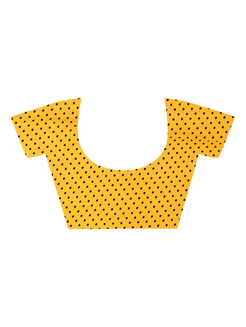 women black polka dots printed saree with blouse - 21410674 -  Standard Image - 2