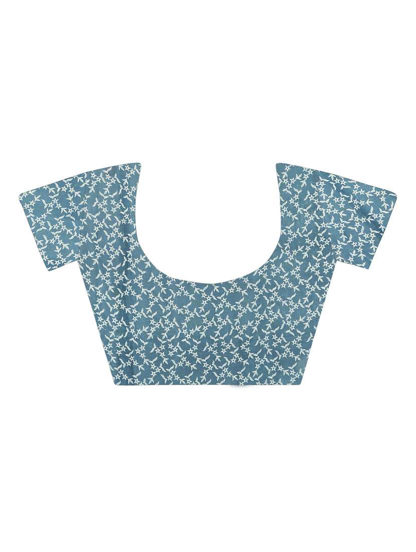 women grey printed georgette saree with blouse - 21410717 -  Standard Image - 2