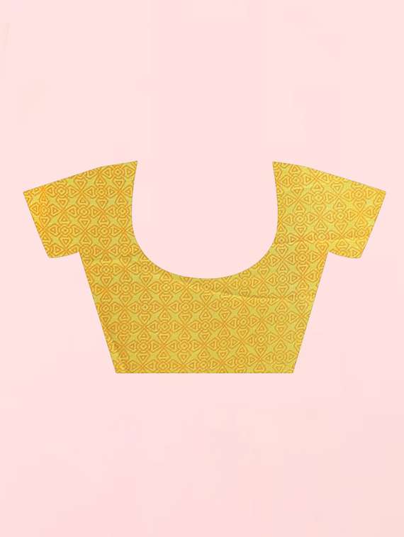 women yellow floral printed georgette saree with blouse - 21410780 -  Standard Image - 2