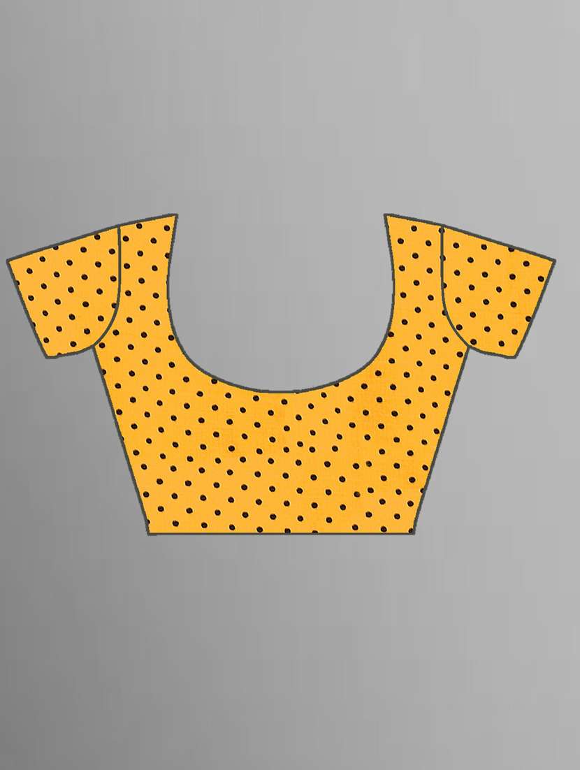 women black polka dots printed saree with blouse - 21410783 -  Standard Image - 2