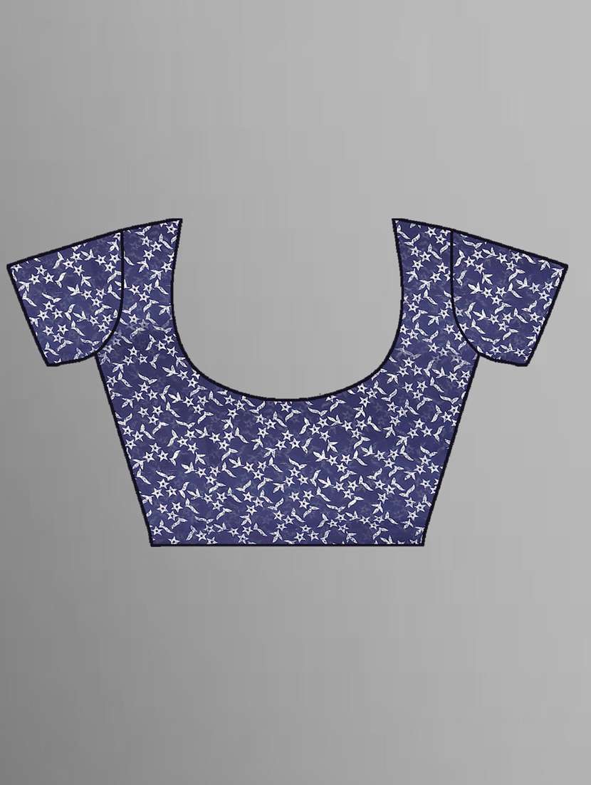 women blue printed georgette saree with blouse - 21410792 -  Standard Image - 2