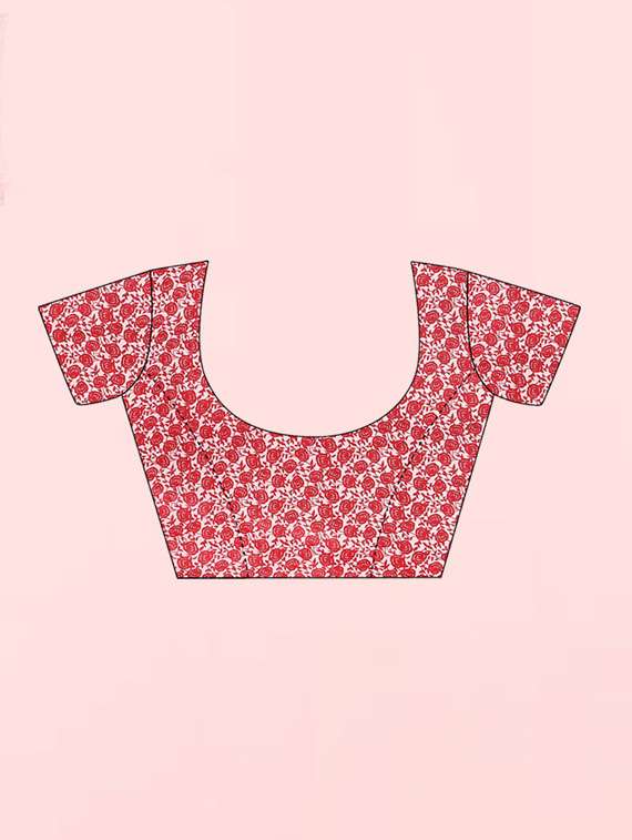 women pink floral printed saree with blouse - 21410804 -  Standard Image - 2