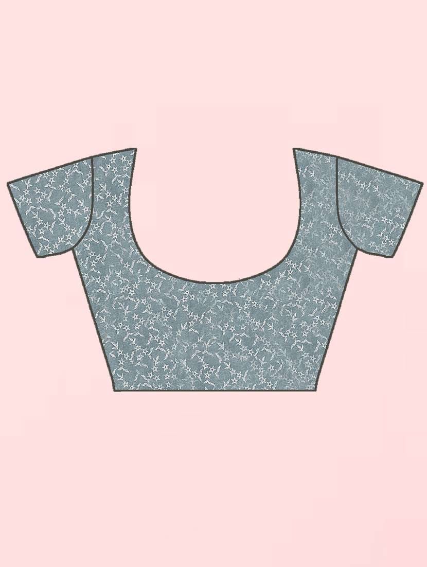 women grey printed georgette saree with blouse - 21410825 -  Standard Image - 2