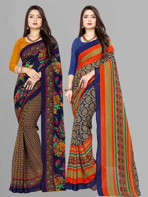 women printed saree combo with blouse - 21411910 - Standard Image - 0