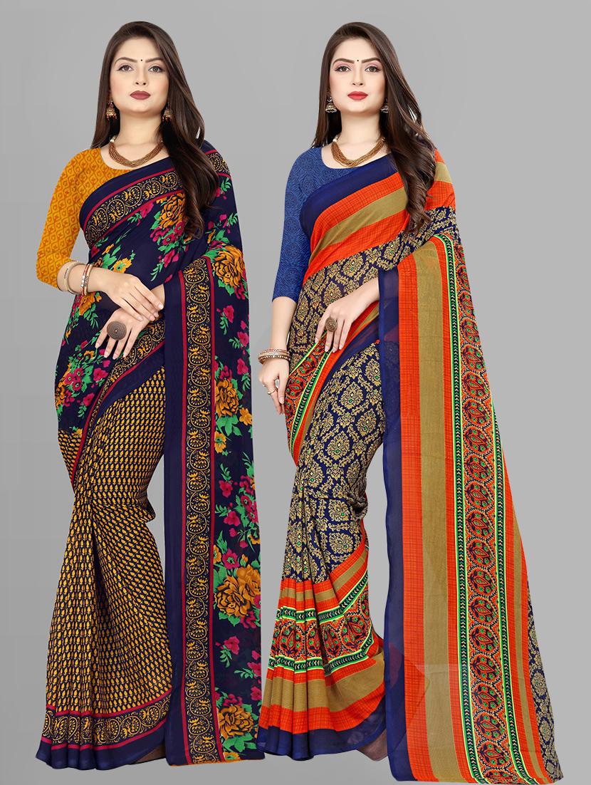 women printed saree combo with blouse - 21411910 - Zoom Image - 0