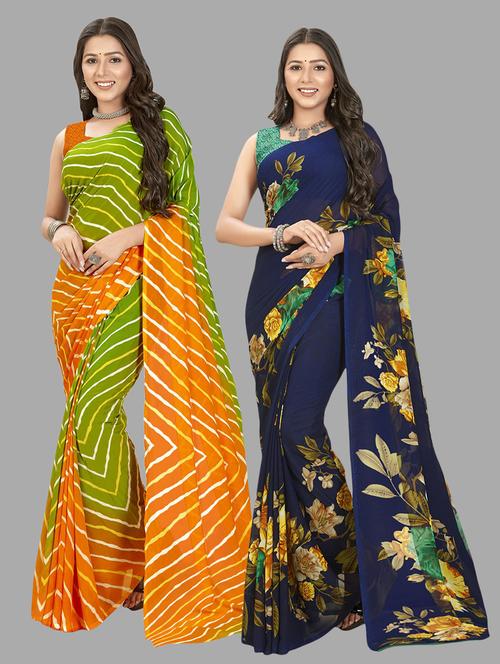 women printed saree combo with blouse - 21411911 -  Standard Image - 0