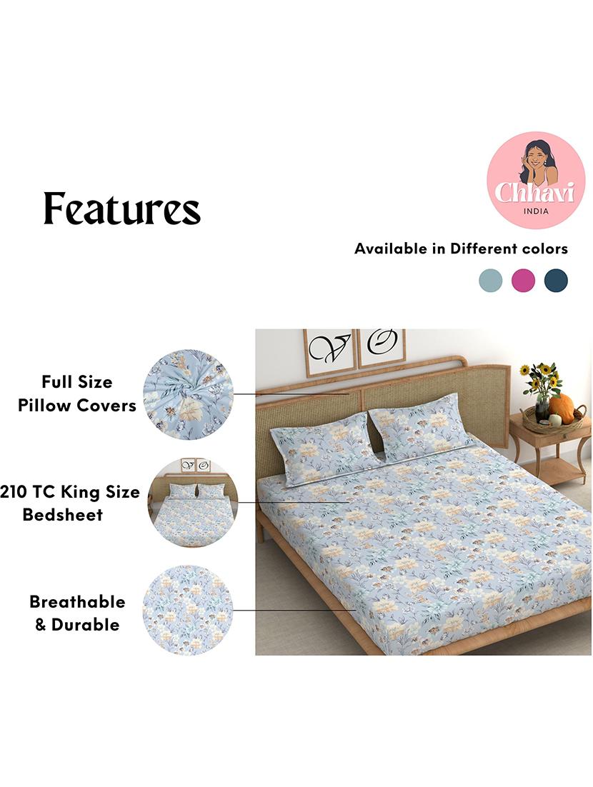 printed bedsheet with pillow covers - 21412369 - Standard Image - 2