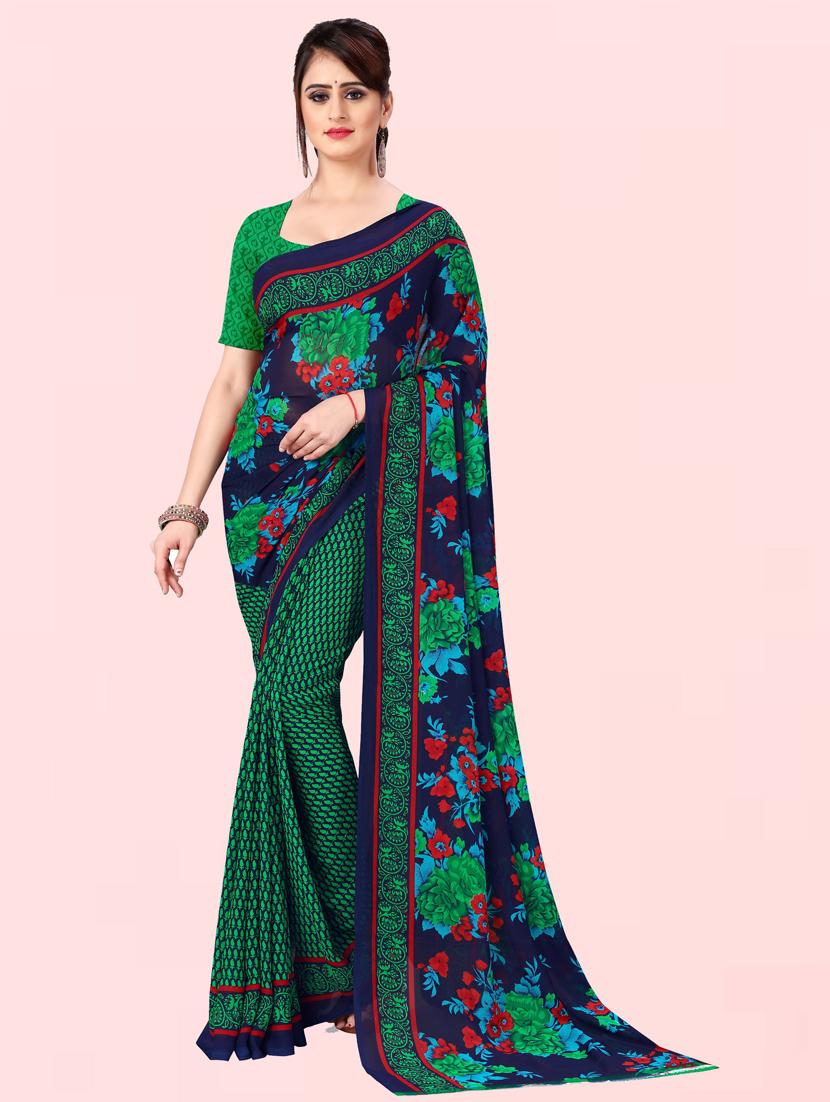 women casual wear georgette saree with blouse - 21412572 -  Zoom Image - 0