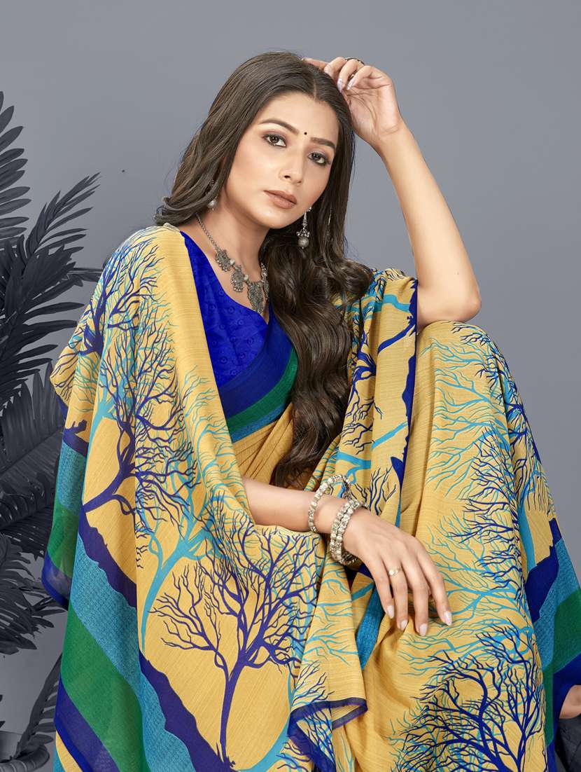 women casual wear georgette saree with blouse - 21412660 -  Standard Image - 2