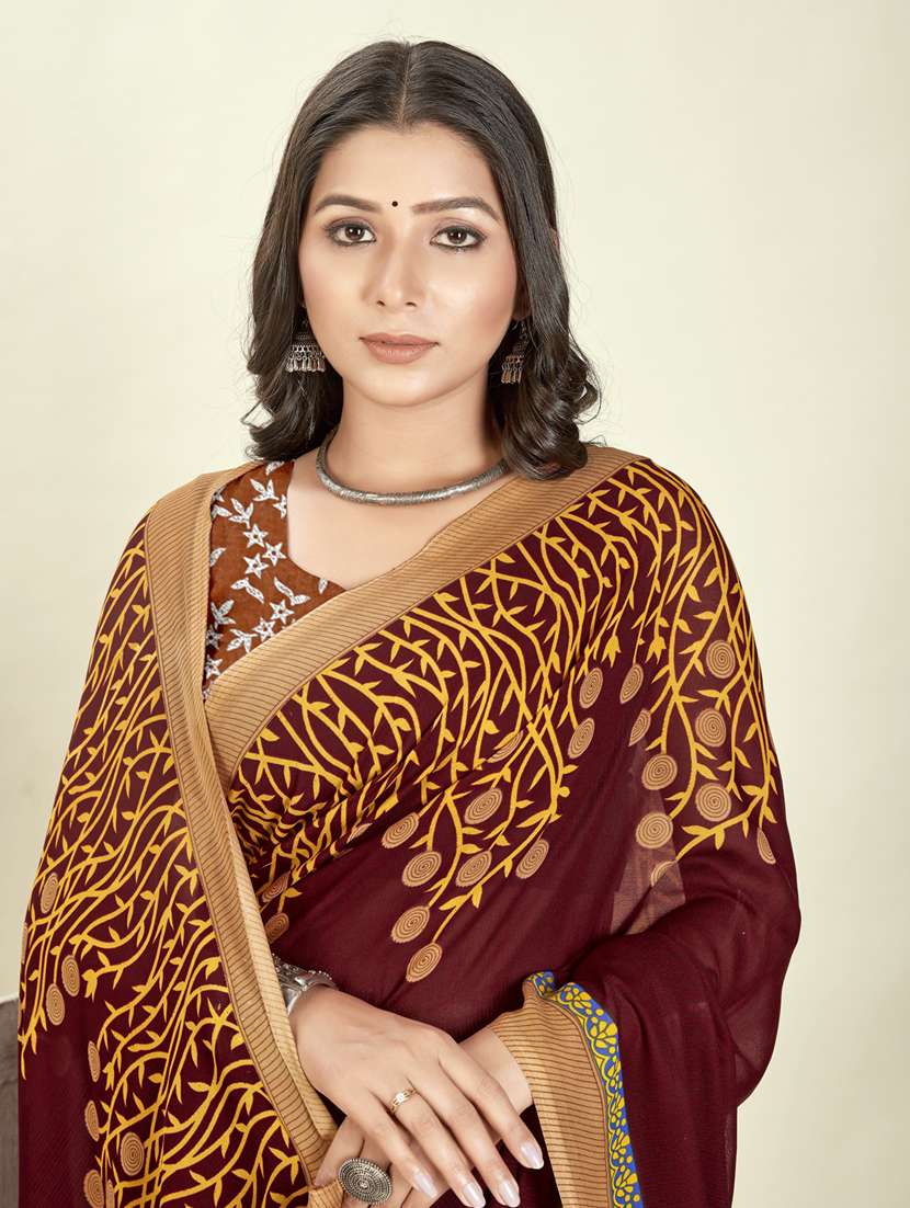 women casual wear georgette saree with blouse - 21412666 -  Standard Image - 2