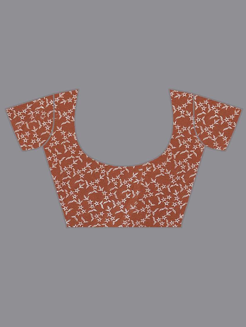 women brown printed georgette saree with blouse - 21412718 -  Standard Image - 2