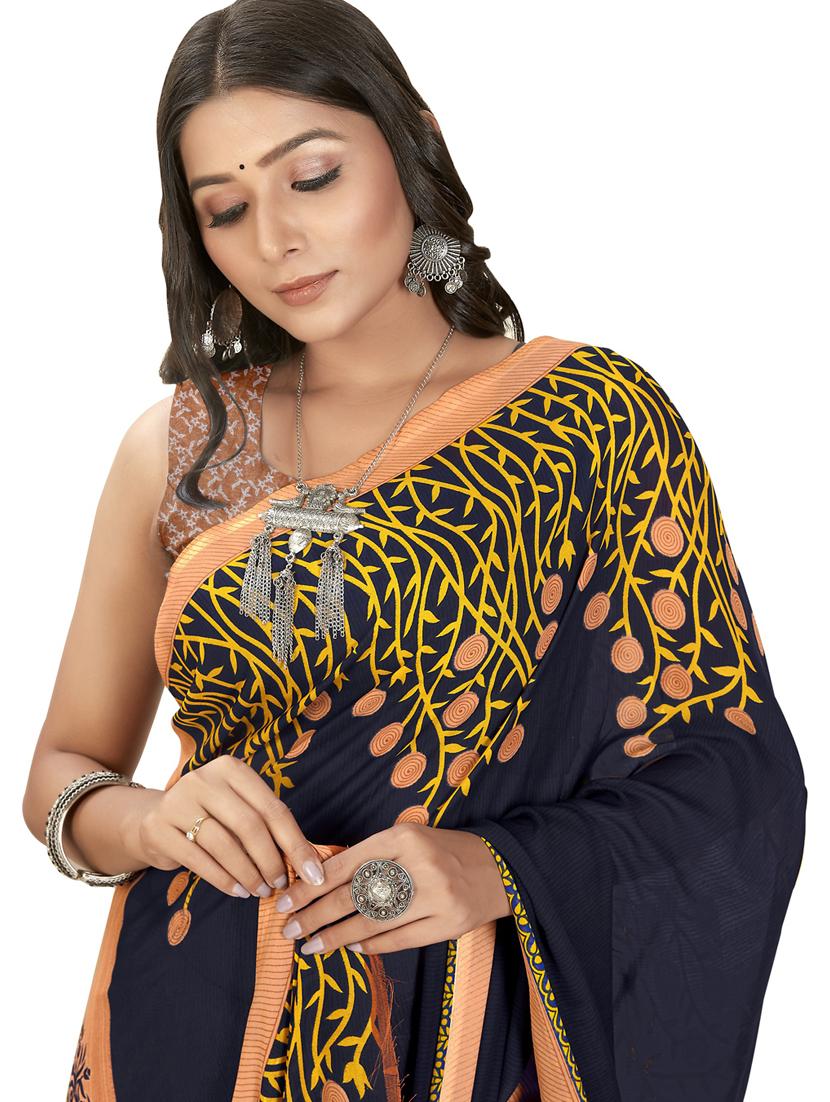 women casual wear georgette saree with blouse - 21412877 - Standard Image - 2