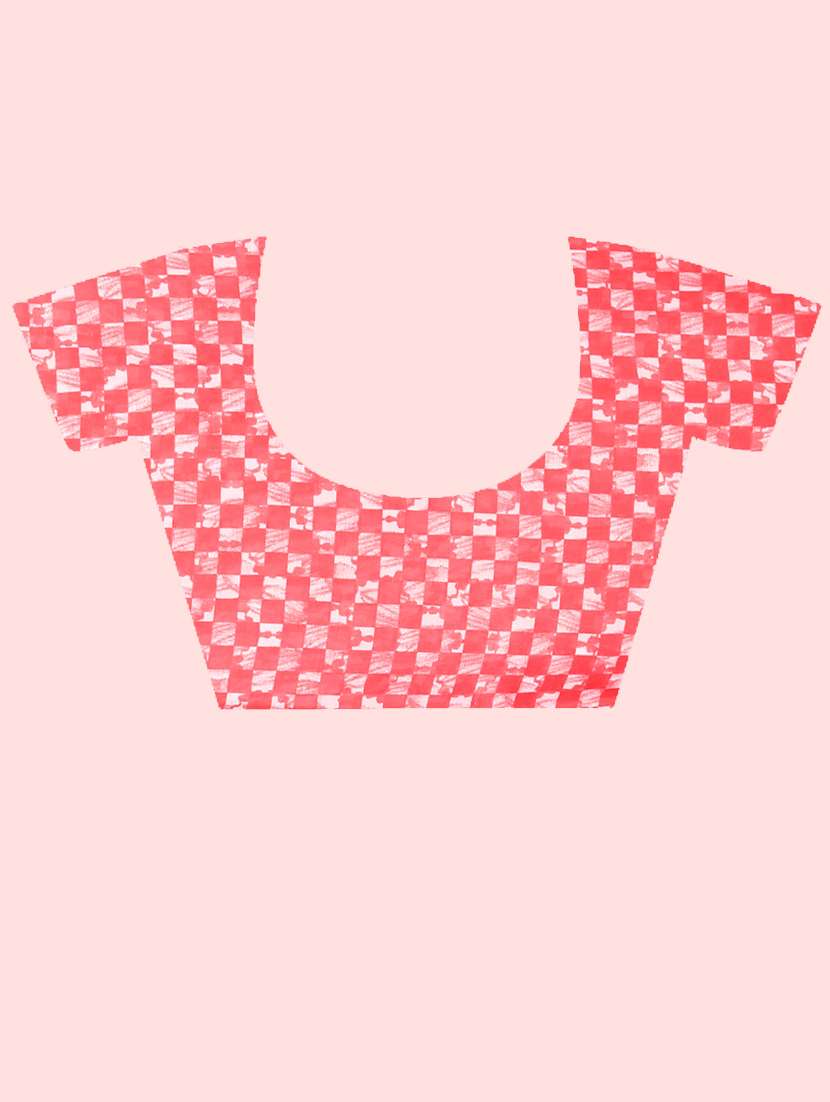women pink geometric printed saree with blouse - 21412891 -  Standard Image - 2