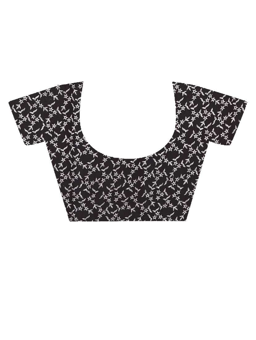 women black printed georgette saree with blouse - 21412973 -  Standard Image - 2