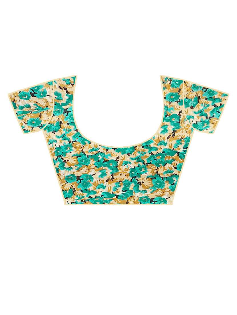 women cream printed georgette saree with blouse - 21412988 -  Standard Image - 2