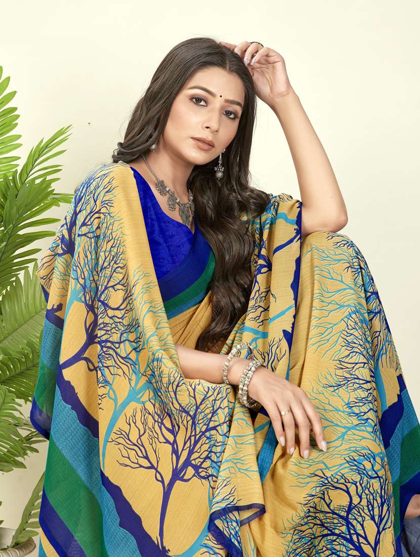 women casual wear georgette saree with blouse - 21413106 -  Standard Image - 2
