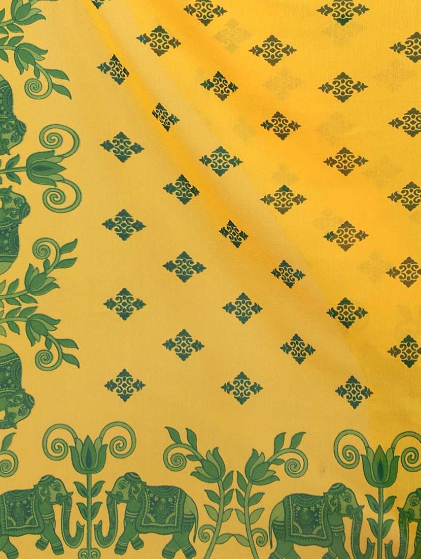 women yellow printed georgette saree with blouse - 21413109 -  Standard Image - 2