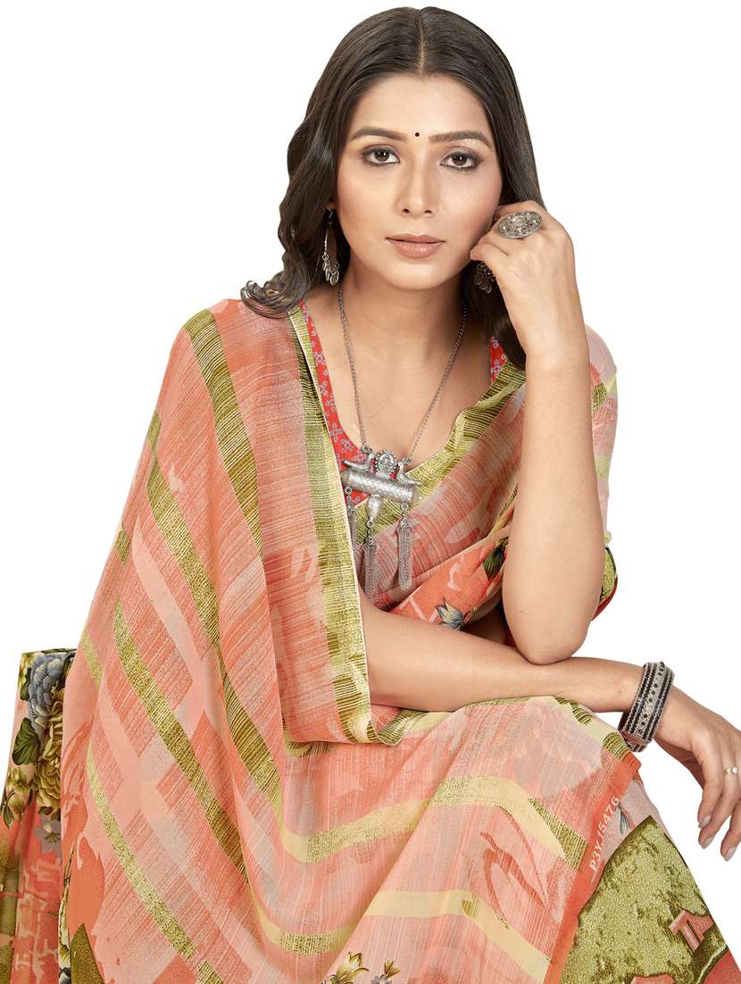 women casual wear georgette saree with blouse - 21413127 -  Standard Image - 2