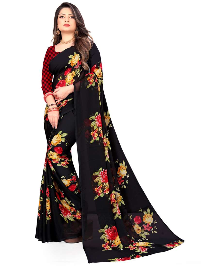 women casual wear georgette saree with blouse