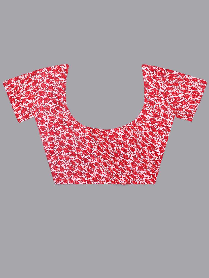 women pink floral printed saree with blouse - 21413170 -  Standard Image - 2