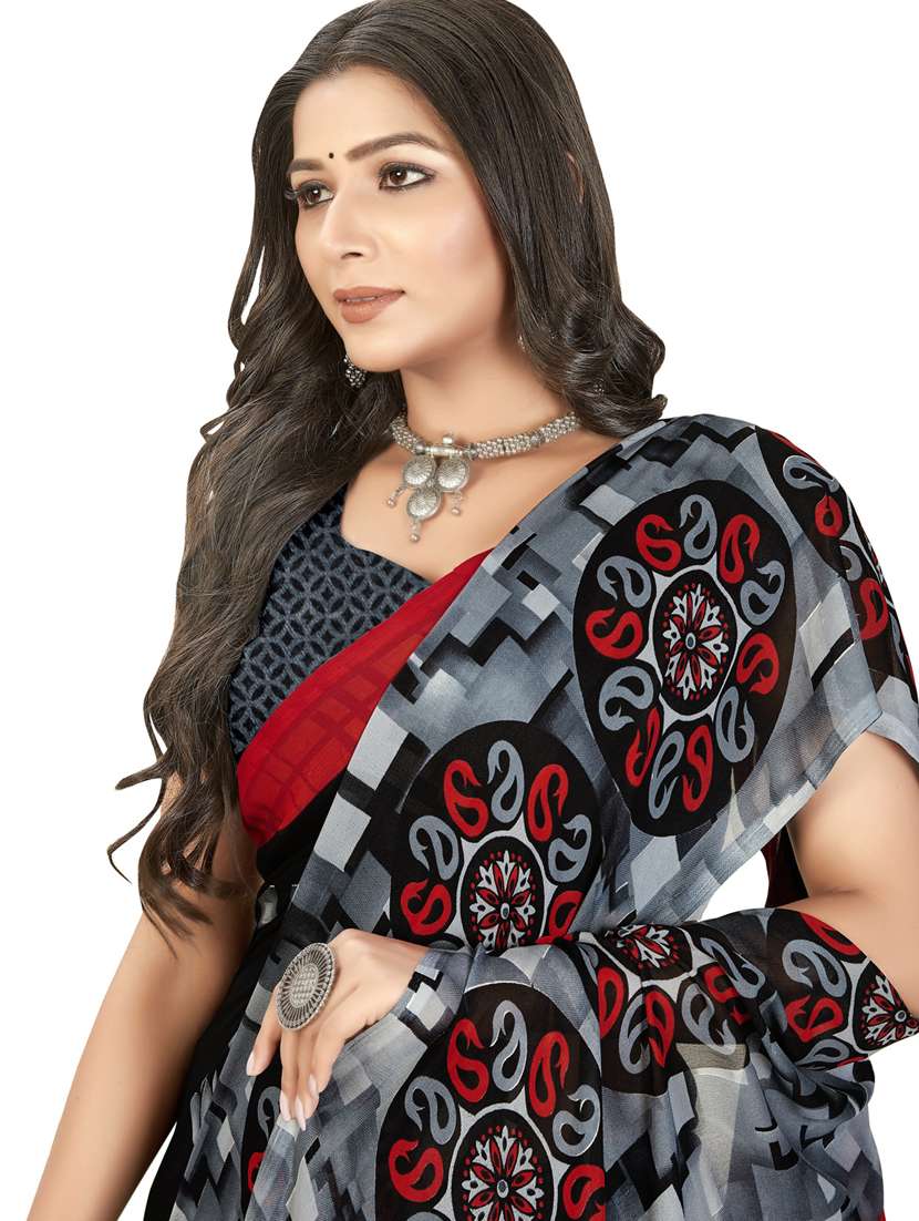 women casual wear georgette saree with blouse - 21413211 -  Standard Image - 2