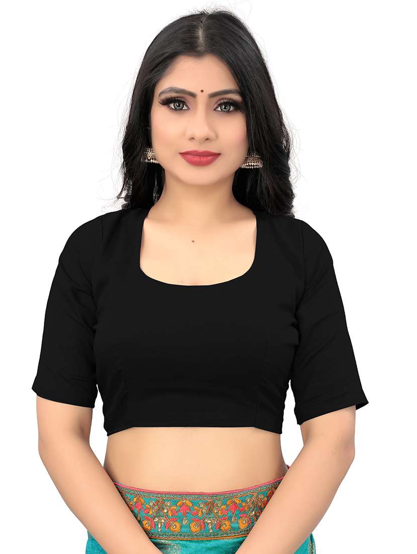 women red solid georgette saree with blouse - 21413315 -  Standard Image - 2