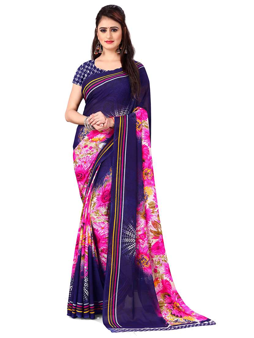 women floral printed saree with blouse