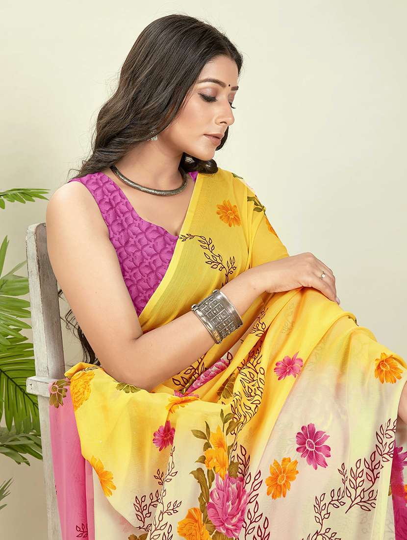 women casual wear georgette saree with blouse - 21413466 -  Standard Image - 2