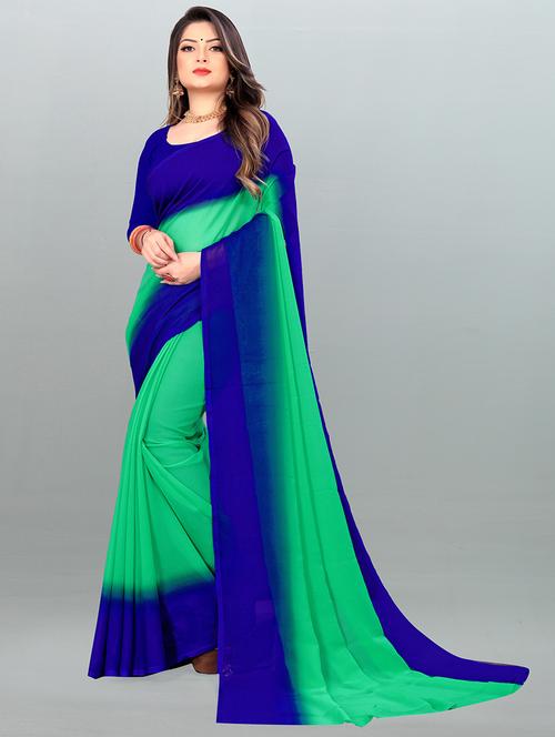 women ombre printed saree with blouse - 21413672 - Standard Image - 0