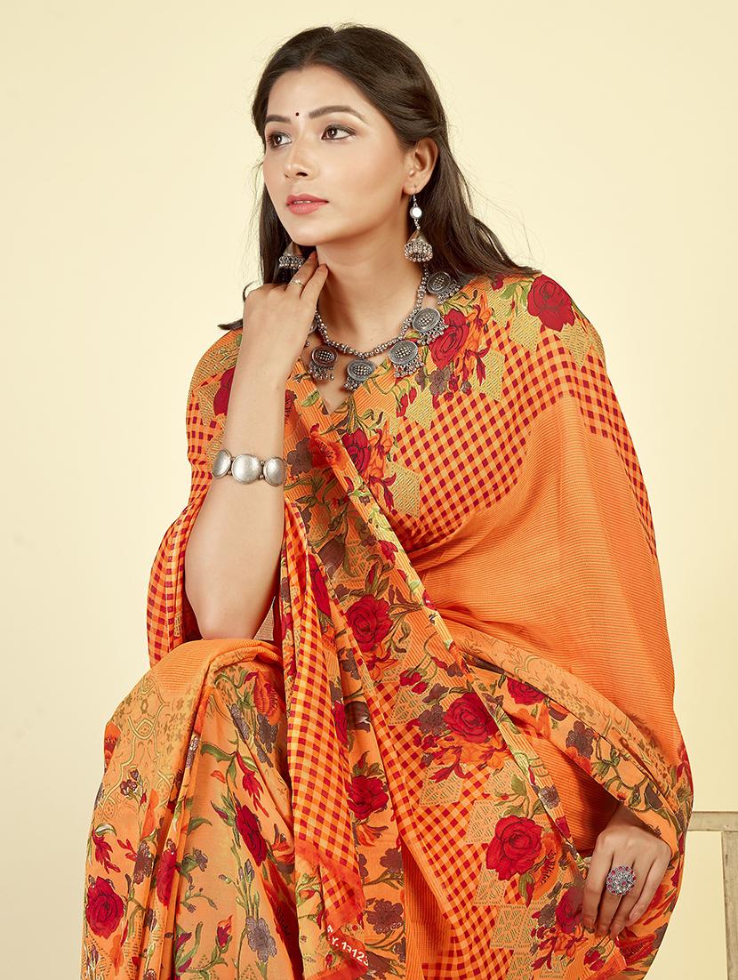 women casual wear georgette saree with blouse - 21413737 - Standard Image - 2