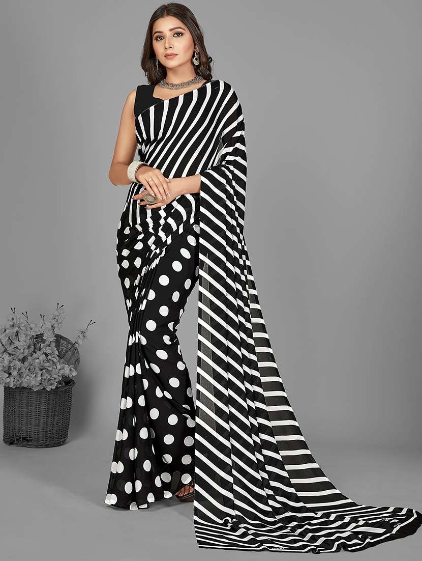 women casual wear georgette saree with blouse - 21414009 - Zoom Image - 0