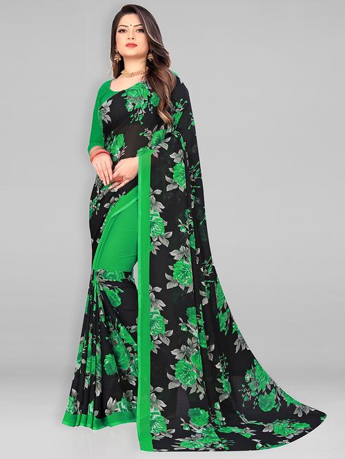 women printed casual wear saree with blouse - 21414086 -  Standard Image - 0