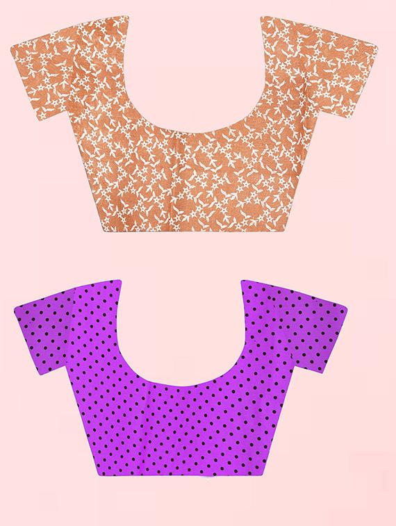 pack of 2 casual wear printed sarees with blouse - 21414153 - Standard Image - 2