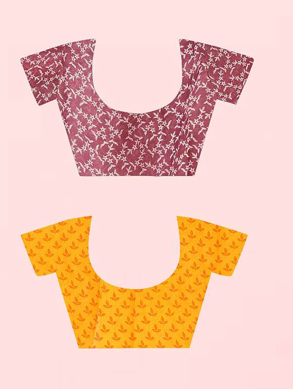 women pack of 2 casual wear combo sarees with blouse - 21414453 -  Standard Image - 2