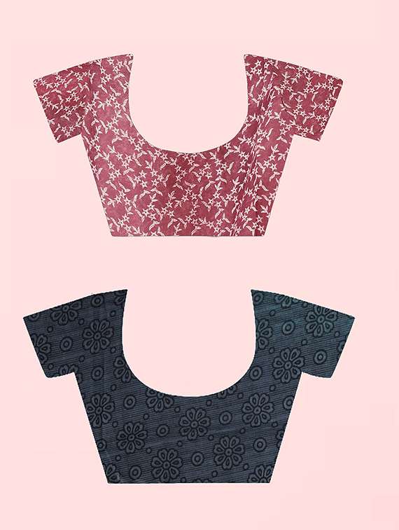 pack of 2 printed sarees with blouse - 21415321 -  Standard Image - 2