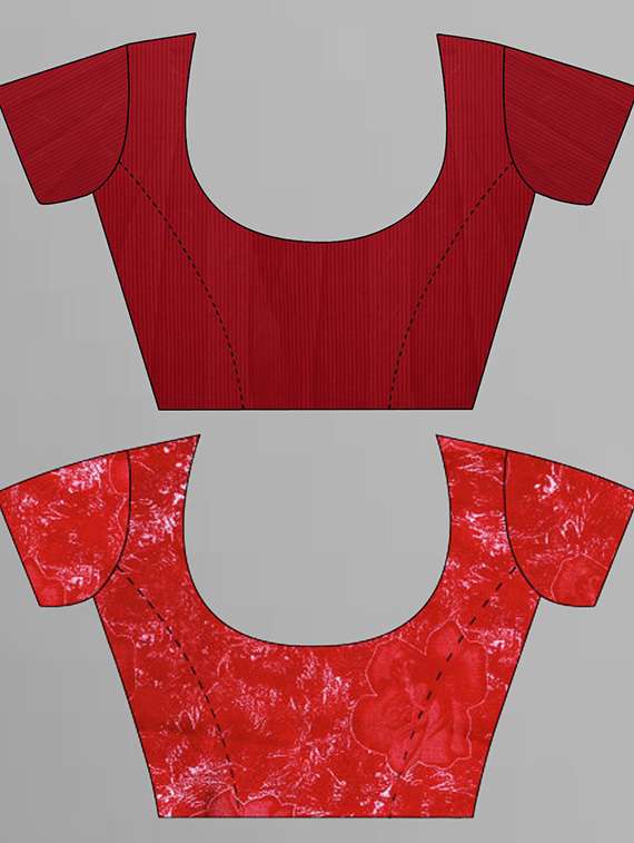 pack of 2 printed casual wear sarees with blouse - 21415451 -  Standard Image - 2