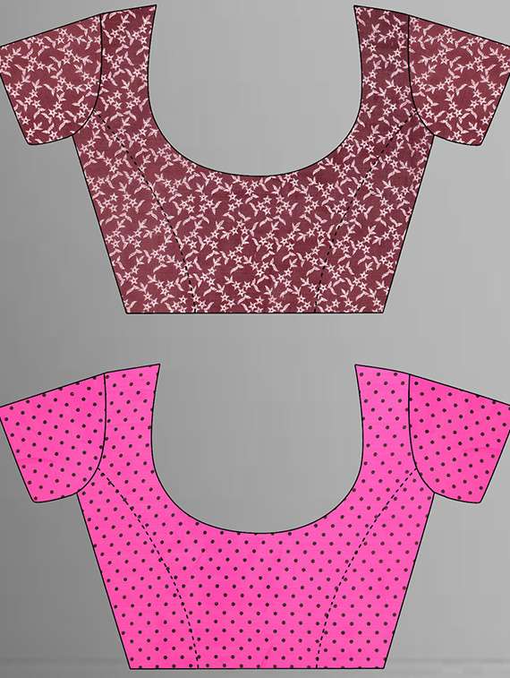 pack of 2 printed casual wear sarees with blouse - 21415471 -  Standard Image - 2