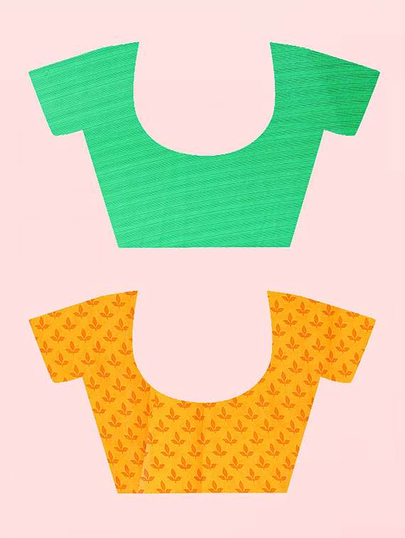 pack of 2 printed casual wear sarees with blouse - 21415804 -  Standard Image - 2