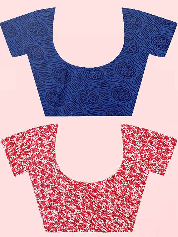pack of 2 printed sarees with blouse - 21415910 -  Standard Image - 2