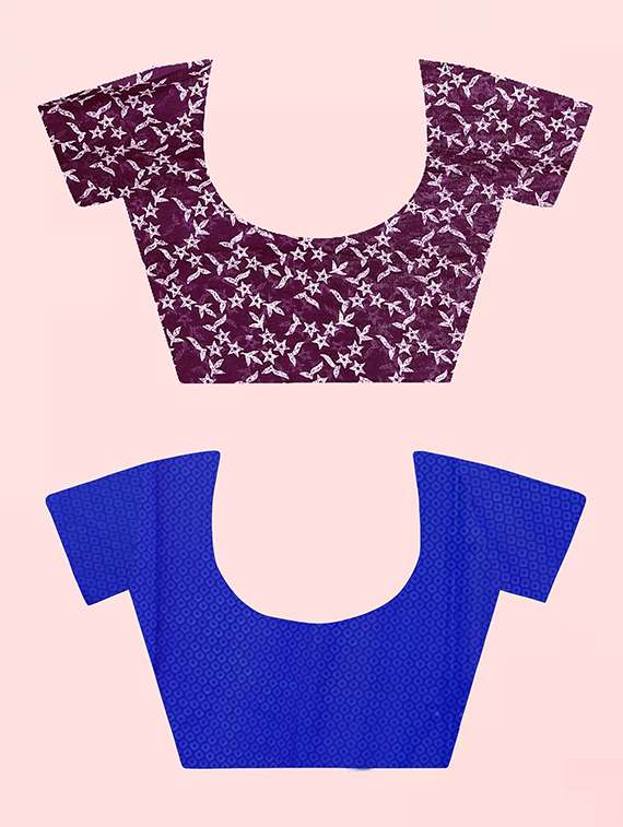 pack of 2 printed casual wear sarees with blouse - 21416196 -  Standard Image - 2