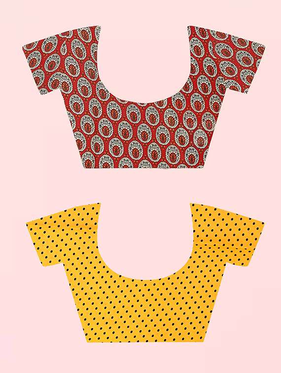 pack of 2 casual wear combo sarees with blouse - 21416597 -  Standard Image - 2