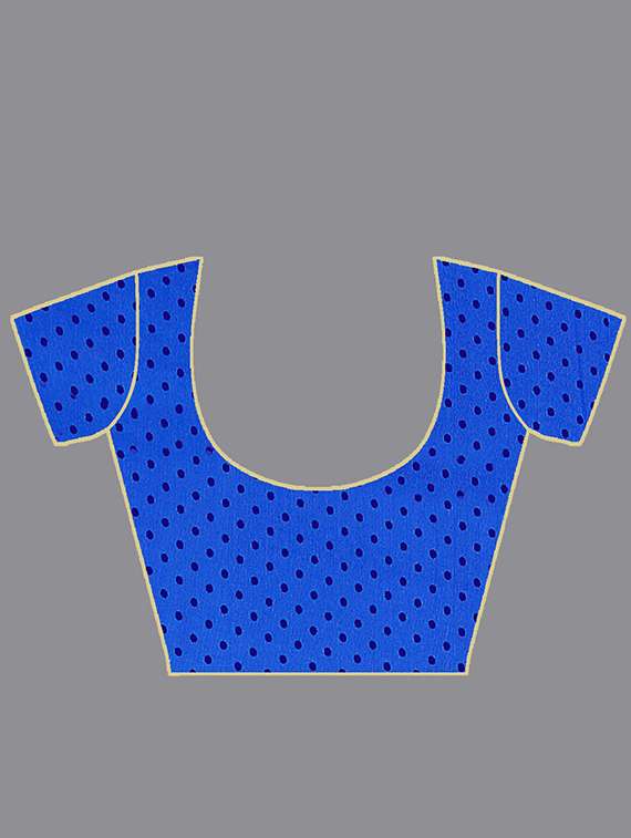 women blue printed saree with blouse - 21417222 -  Standard Image - 2