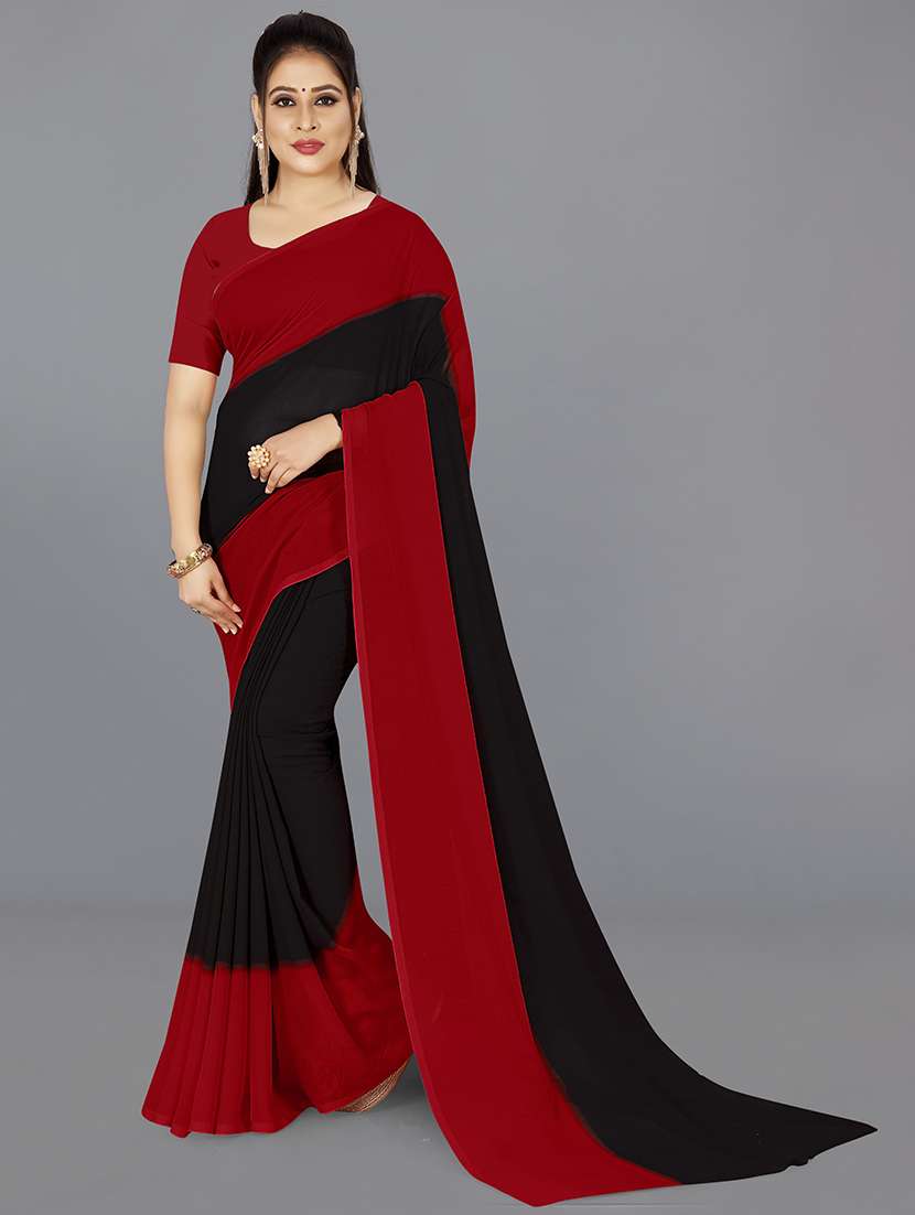 women black casual wear saree with blouse - 21417236 -  Zoom Image - 0