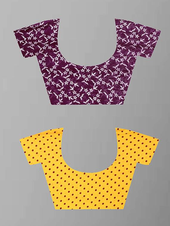 pack of 2 printed casual wear sarees with blouse - 21426992 - Standard Image - 2