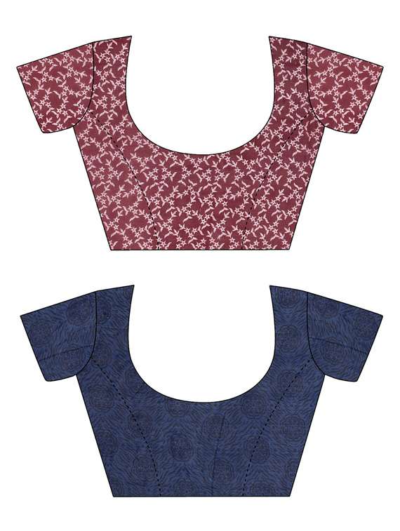 pack of 2 printed casual wear sarees with blouse - 21427415 -  Standard Image - 2