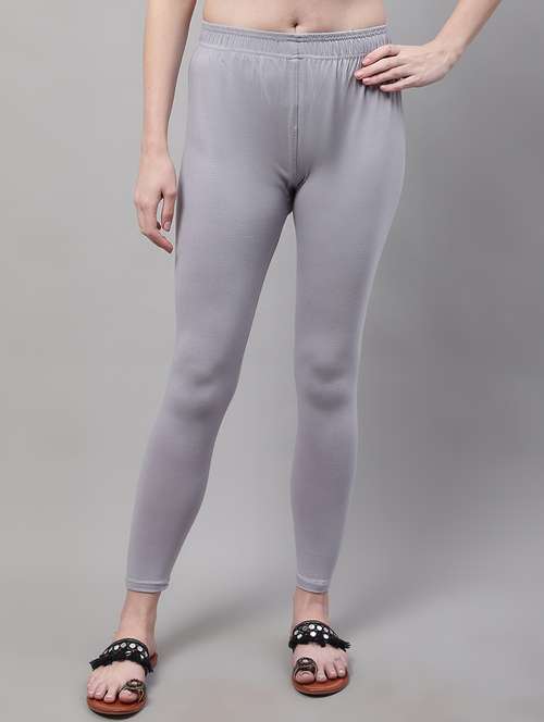 women grey cotton leggings - 21429979 -  Standard Image - 0