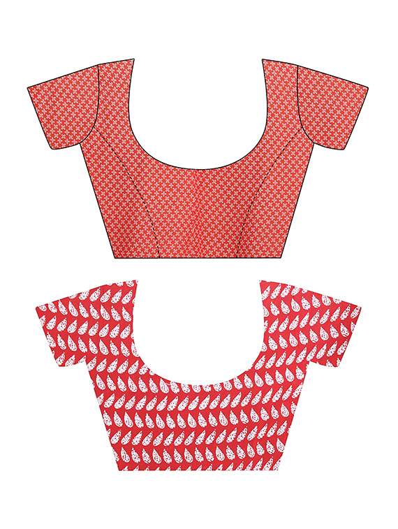 pack of 2 printed casual wear sarees with blouse - 21431518 -  Standard Image - 2