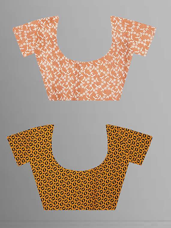 pack of 2 printed casual wear sarees with blouse - 21431781 -  Standard Image - 2